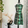 Weekend Max Mara short dress green black cocktail evening