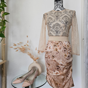 Elisabetta Franchi Cocktail evening Dress Roses Rosa beige